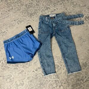 Girls 6/6x Bundle: (New) Under Armour Blue Shorts + Abercrombie Jeans (Slim)